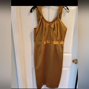 Eli Tahari Gold Silk Dress